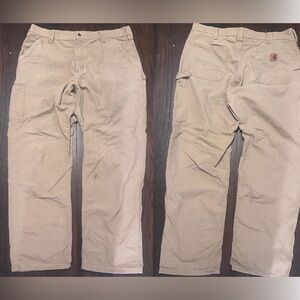 Carhartt Men’s Carpenter Pants Khaki Dungaree Work Cargo Pants Size 38x34